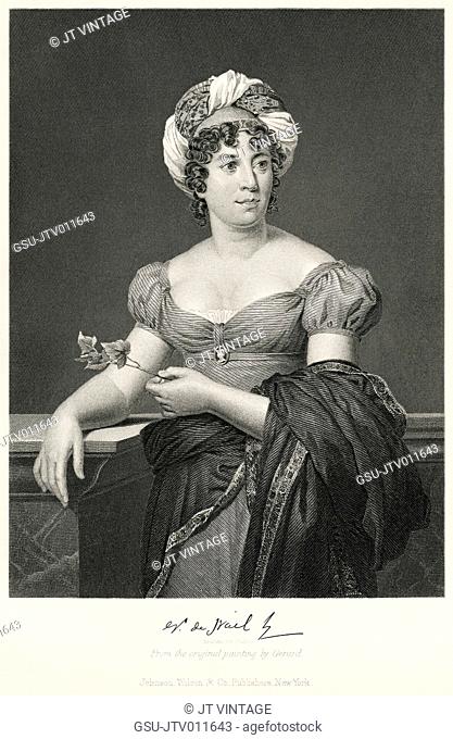 Anne Louise Germaine de Staël-Holstein (1766-1817), Commonly known as Madame de Stael, French Woman of Letters and Historian, Half-Length Portrait
