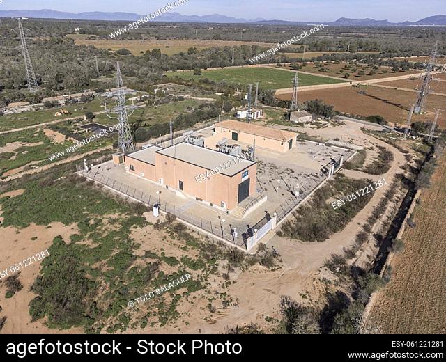Cala Blava substation, electrical network of Spain, Llucmajor, Mallorca, Balearic Islands, Spain