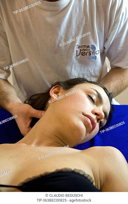 Woman receiving massage