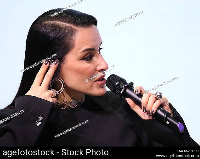 RUSSIA, MOSCOW - NOVEMBER 28, 2023: Gazprom Media Deputy CEO Tina Kandelaki attends a panel session titled ""Made in BRICS+