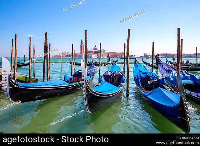Gondola in Grand Canal of Venice, Italy