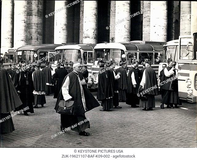 Nov. 07, 1962 - Scenes taken inthe San Peter's square to-day at the coming out of teh Conciliar Fathers after the meeting of this morning in the Vatican; Like...