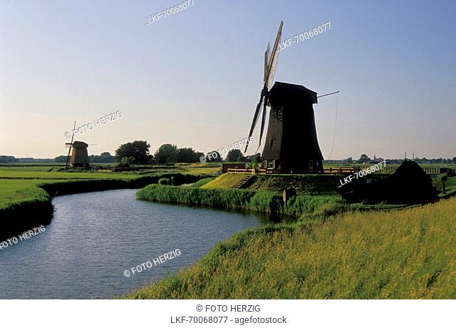 Windmills near Schermerhorn, Netherlands, Europe