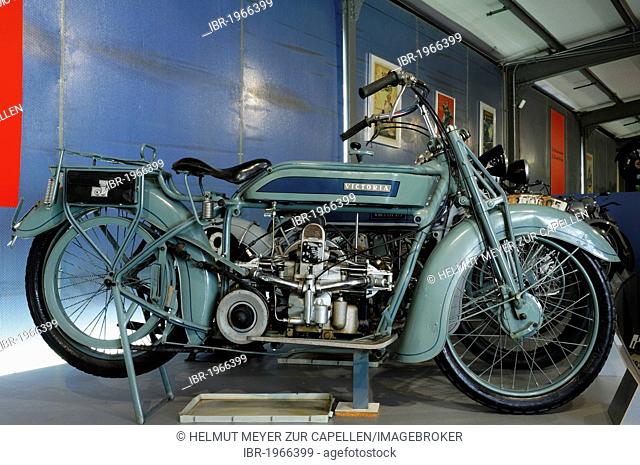 Motorcycle Victoria KR 2 from 1929 at the Museum for Industrial Culture, Aeussere Sulzbacher Strasse 60-62, Nuremberg, Middle Franconia, Bavaria, Germany