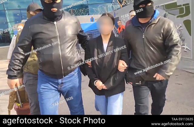 RUSSIA, MOSCOW - MAY 16, 2023: A 25-year-old Ukrainian national suspected of passing information regarding facilities, military hardware