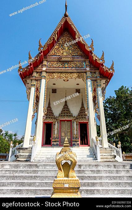wat prok charoen by damnoen saduak in ratchaburi thailand. A small buddhist temple nearby the canal water