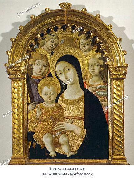 The Virgin with Child between St Michael and St Mary Magdalene, by Matteo di Giovanni (ca 1430-1495).  Siena, Pinacoteca Nazionale (Picture Gallery)