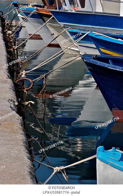 Fishing boats in Scario harbour, Campania, South Italy