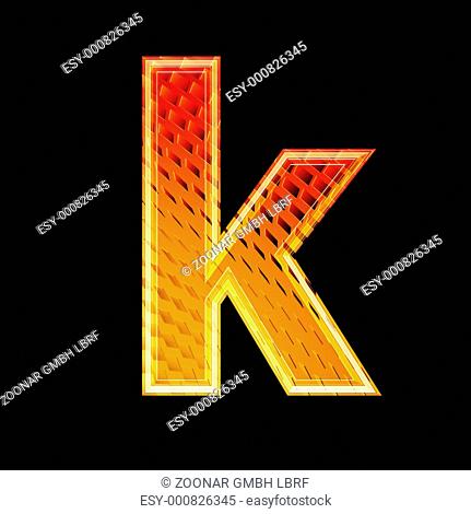 Abstract 3d letter with futuristic texture - K