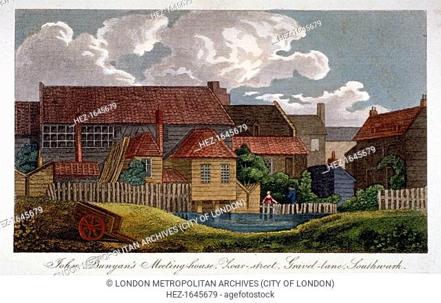 South-east view of John Bunyan's meeting house, Southwark, London, c1810