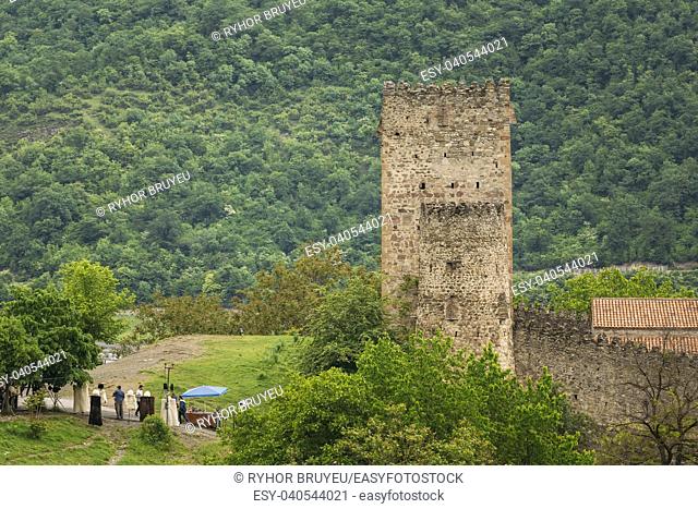 Castle Complex Ananuri In Georgia, About 72 Kilometres From Tbilisi. Cultural Historic Heritage. Large Tower Sheupovari Is Well Preserved And Is Location Of...