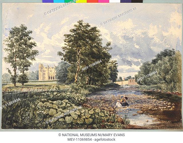 Glenarm Castle (with Nurse) (1856). Moore, James 1819 - 1883