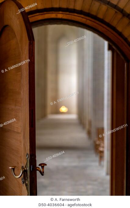 Copenhagen, Denmark A votive candle under an arch in the Grundtvig's Church
