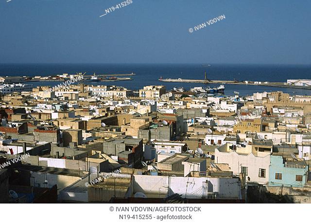 Bay of Mediterranean port Sousse, North Africa, Tunis
