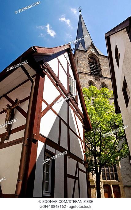 Historische Altstadt mit St. Christophorus, Werne, Ruhrgebiet, Nordrhein-Westfalen, Deutschland, Europa