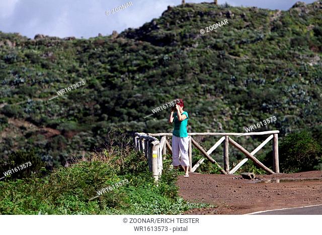 Woman at a vista point in the Anaga mountains