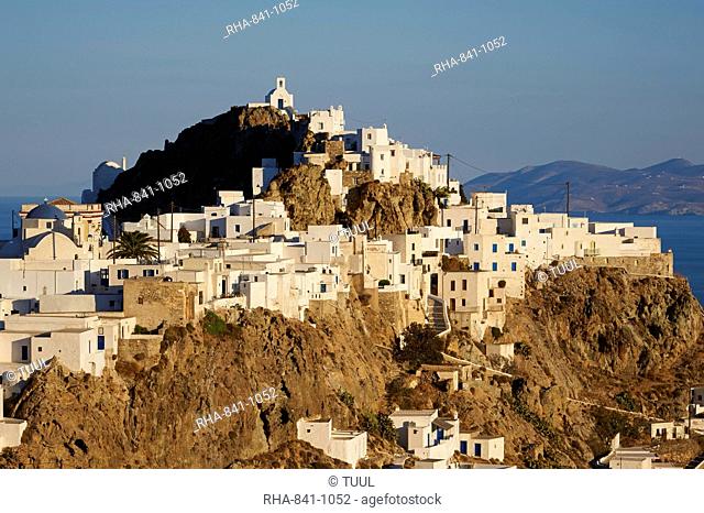 Hora, the main town on Serifos on the rocky spur, Serifos Island, Cyclades, Greek Islands, Greece, Europe