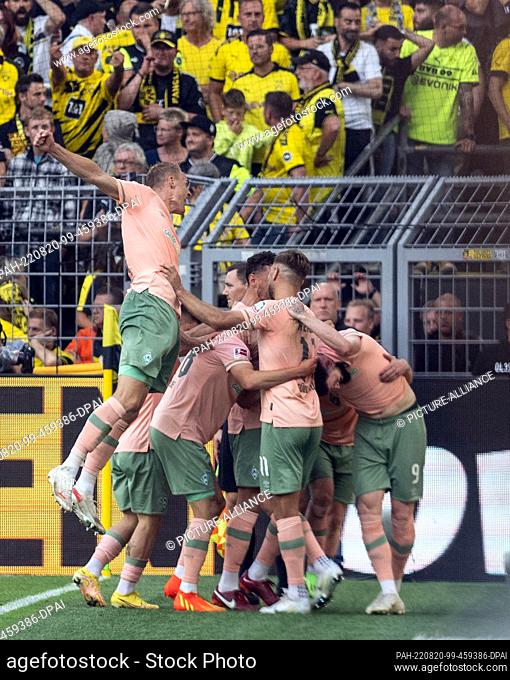 20 August 2022, North Rhine-Westphalia, Dortmund: Soccer: Bundesliga, Borussia Dortmund - Werder Bremen, Matchday 3, Signal Iduna Park