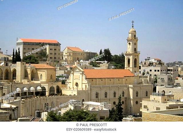 church tower bethlehem, west bank, palestine, israel