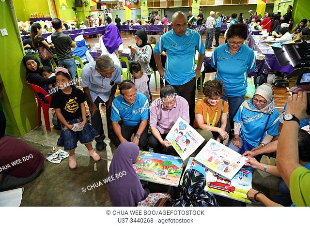 Fiesta Satok 3.0 children colouring contest at Sungai Maong Community Hall, Kuching, Sarawak, Malaysia