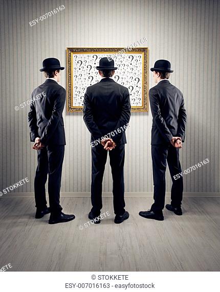 men looking question mark, conceptual photo