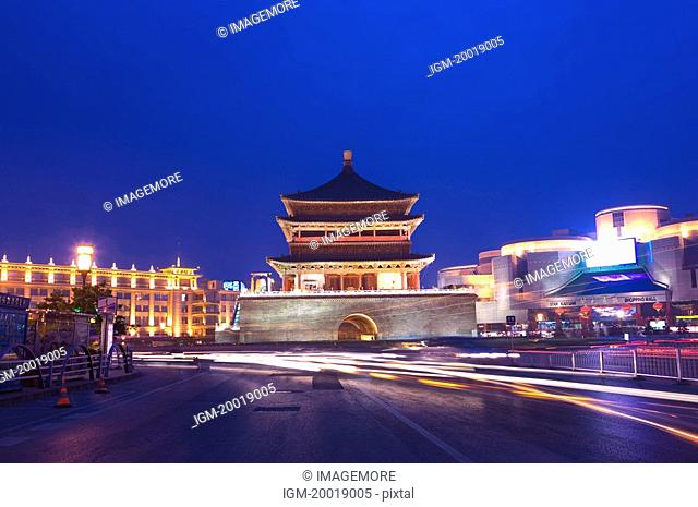 Asia, China, Shanxi, Xi'an, Bell Tower, West Street