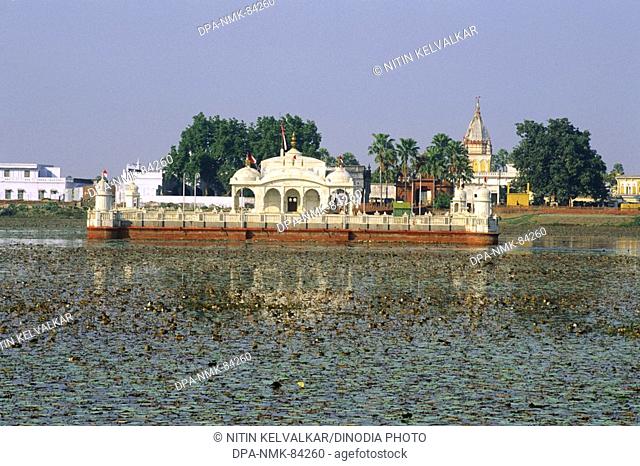 Jalmandir , lotus tank and reflection , nirvana place of lord mahavir , pawapuri , Bihar , India
