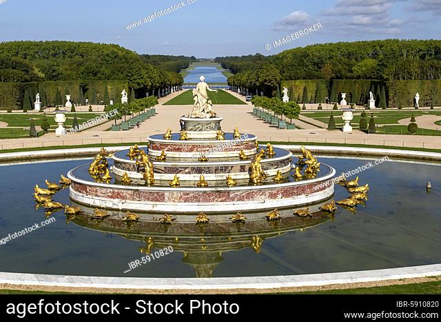 Latona Basin, Parterre de Latone, Château de Versailles, Versailles, Yvelines department, Île-de-France region, France, Europe