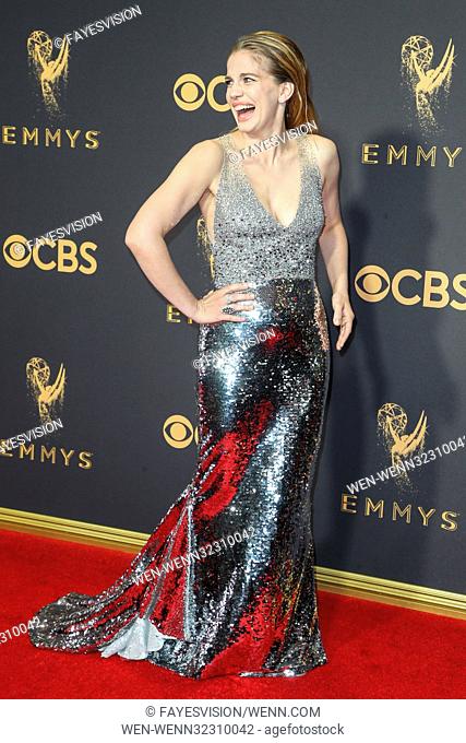 69th Emmy Awards held at the Microsoft Theatre L.A. LIVE - Arrivals Featuring: Anna Chlumsky Where: Los Angeles, California