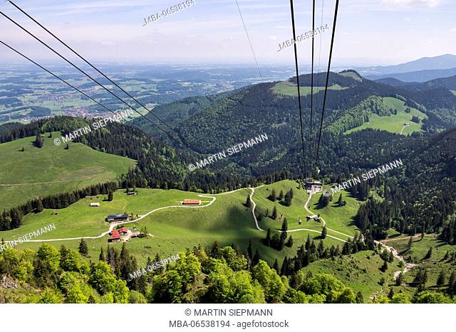 BrÃ¼ndling alp and Hochfelln cable car, Bergen, Chiemgau Alps, Chiemgau, Upper Bavaria, Bavaria, Germany