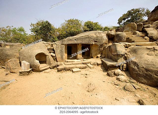 Udayagiri and Khandagiri Caves, Orissa, India. Udayagiri and Khandagiri Caves are partly natural and partly artificial caves of archaeological
