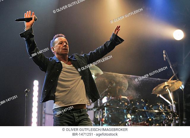 Jim Kerr, singer and frontman of the British rock band Simple Minds live at the Heitere Open Air in Zofingen, Aargau, Switzerland