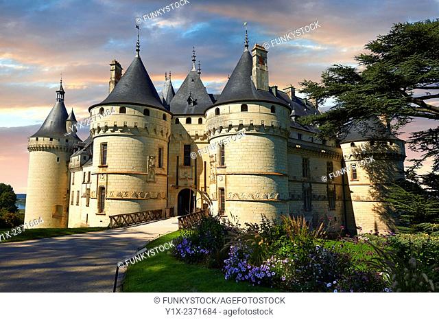 15th century castle Château de Chaumont, rebuilt by Charles I d'Amboise, acquired by Catherine de Medici in 1560. Chaumont-sur-Loire, Loir-et-Cher, France