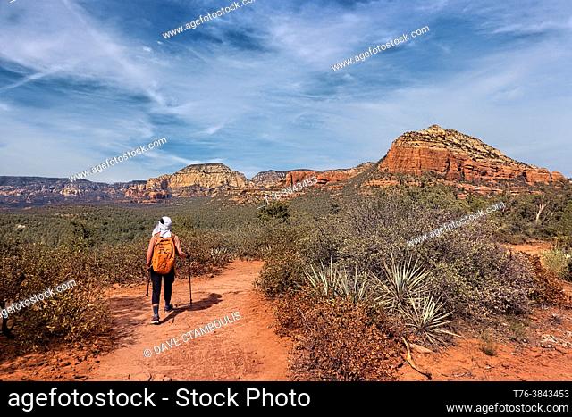 Hiking in the desert, Sedona, Arizona, U. S. A