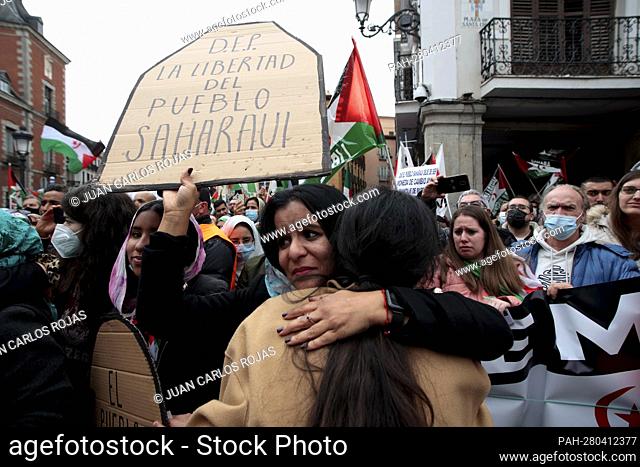 Madrid, Spain; 26.03.2022.- 2000 people demonstrate in front of the Ministry of Foreign Affairs in Madrid for the Government's turn in the position regarding...