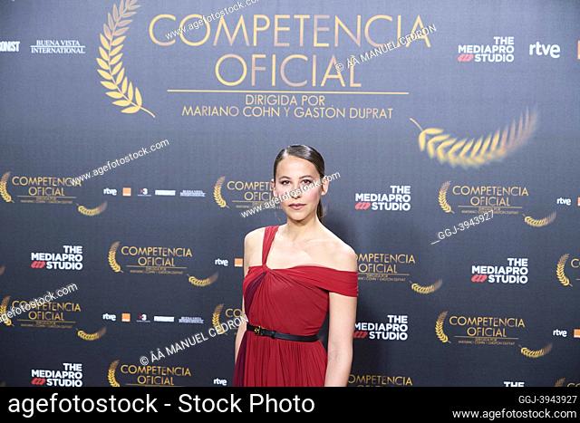Irene Escolar attends 'Official Competition (Competencia Oficial)' Madrid Premiere at Capitol Cinema on February 21, 2021 in Madrid, Spain