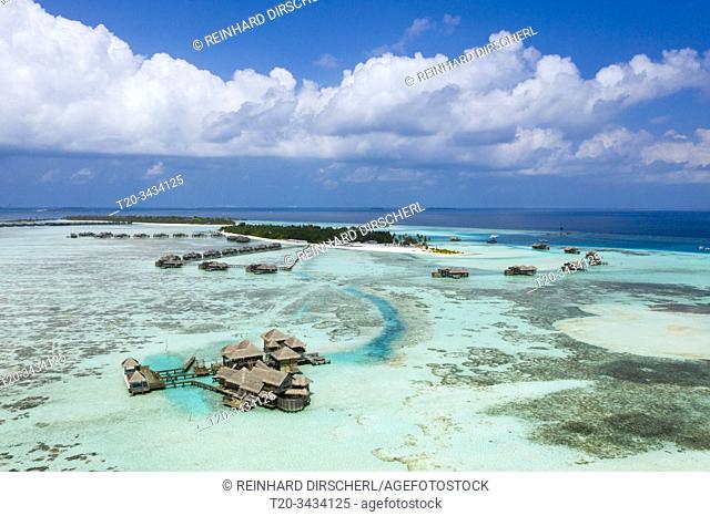 Aerial View of Vacation Island Lankanfushi, North Male Atoll, Indian Ocean, Maldives