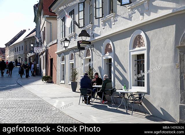 Bar in the old town of Ptuj (Pettau), the oldest town in Slovenia, Lower Styria, Podravska, Slovenia, Europe