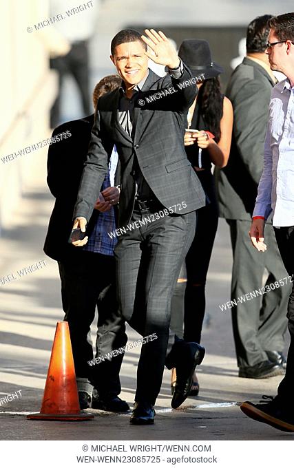 Trevor Noah and girlfriend Dani Gabriel seen arriving at ABC studios for Jimmy Kimmel Live Featuring: Trevor Noah Where: Los Angeles, California