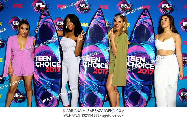 Teen Choice Awards Press Room 2017 held at The Galen Center. Featuring: Ally Brooke, Normani Kordei, Dinah Jane, Lauren Jauregui of “Fifth Harmony” Where: Los...