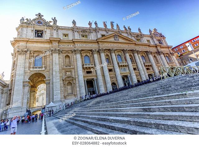 Saint-Peter#39;s basilica facade, Roma, Italy