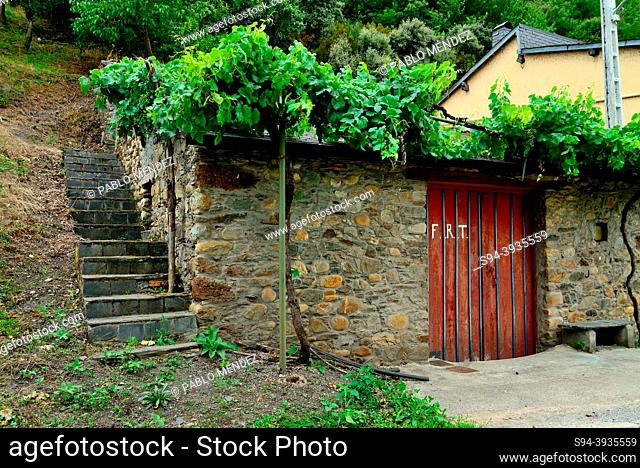 Door of the cellar in Valencia do Sil, Valdeorras, Ourense, Spain