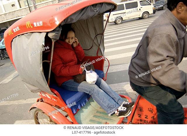 Woman in pedicab. Suzhou. China