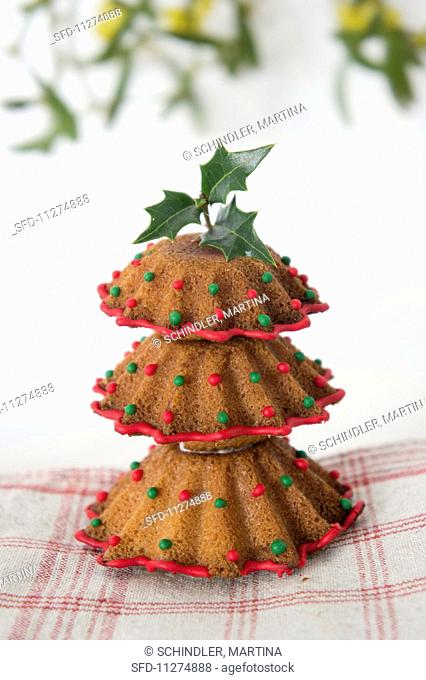 A sponge cake Christmas tree