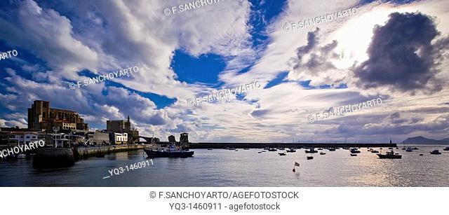 Clouds over bay, Castro Urdiales, Cantabria, Spain