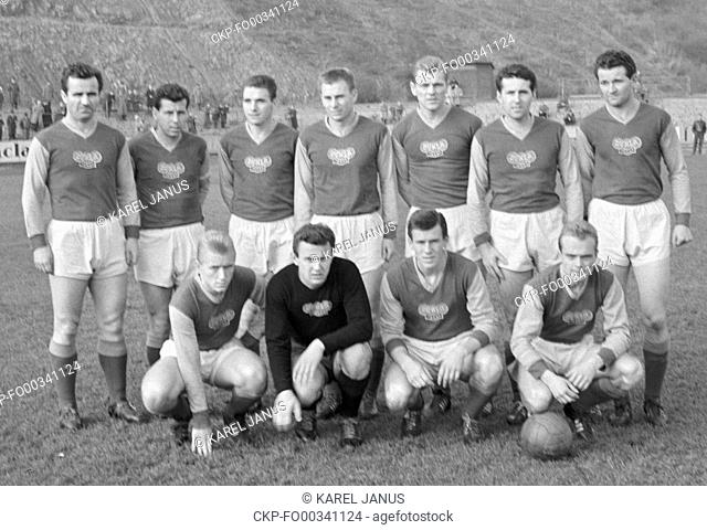 ***FILE PHOTO***Dukla Prague soccer team in November 1962. Front rov L-R: Josef Jelinek, goalie Pavel Kouba, Jozef Adamec, Jan Brumovsky