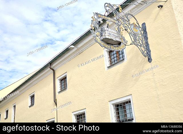 Weisses Bräuhaus, wheat beer brewery, restaurant, gastronomy, house facade, historical, architecture, Kelheim, Bavaria, Germany, Europe