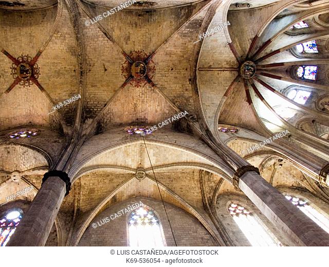Detail of the Ceiling. Sta. Maria del Mar Church. Barcelona. Spain