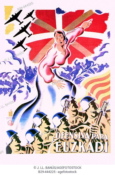Spanish civil war (1936-1939): Ofensiva para Euzkadi (Offensive for the Basque Country), Republican poster