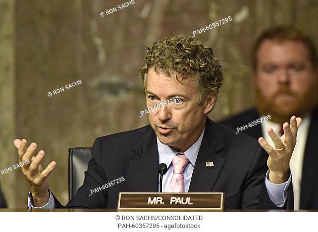 United States Senator Rand Paul (Republican of Kentucky), a candidate for the Republican nomination to be President of the United States and a member of the US...